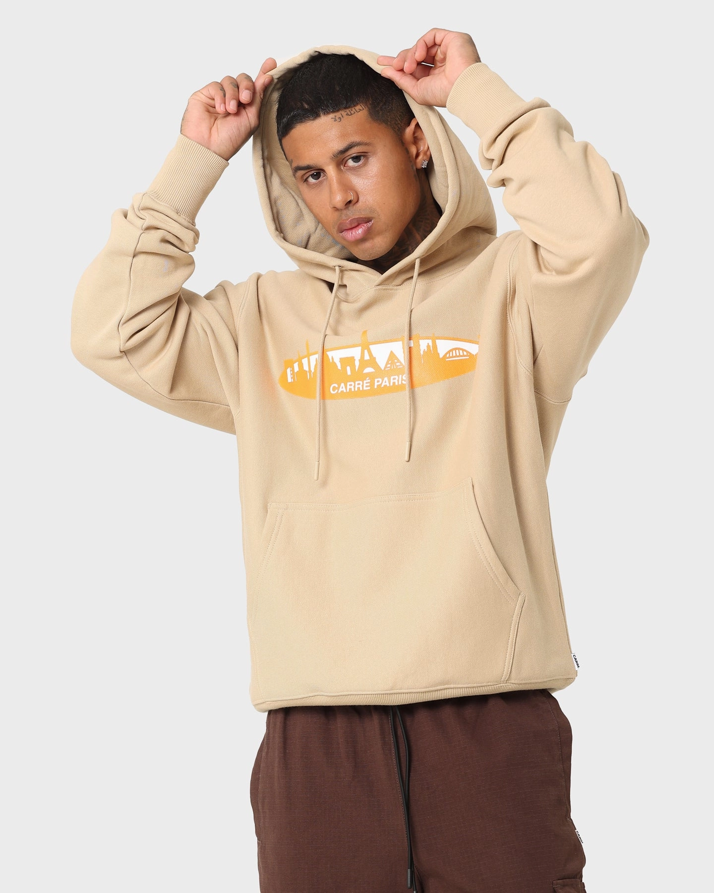 Carre Skyline Hoodie Stone Wind Barrier