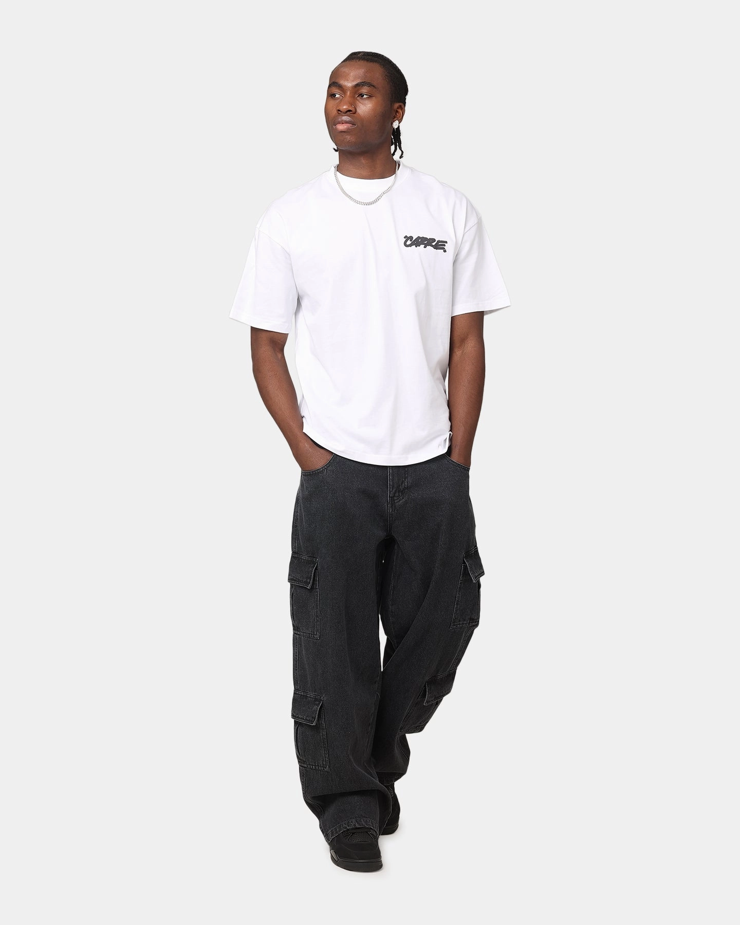 hypoallergenic Friction Free Inner Lining Carre Smashed Drop T-Shirt White