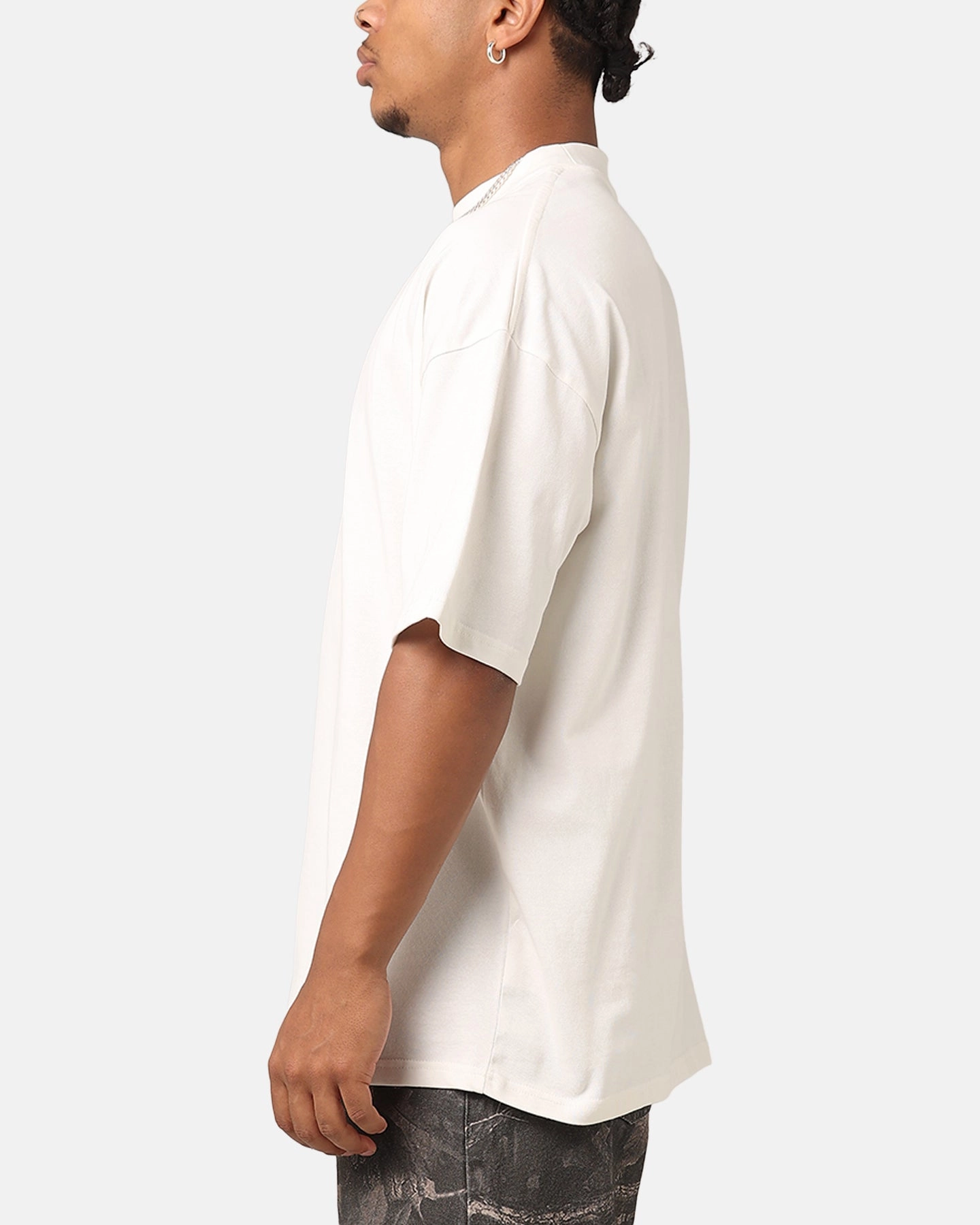 Carre Star Block Mock Neck T-Shirt Off White Travel Comfort Style All-Season Comfort Wear