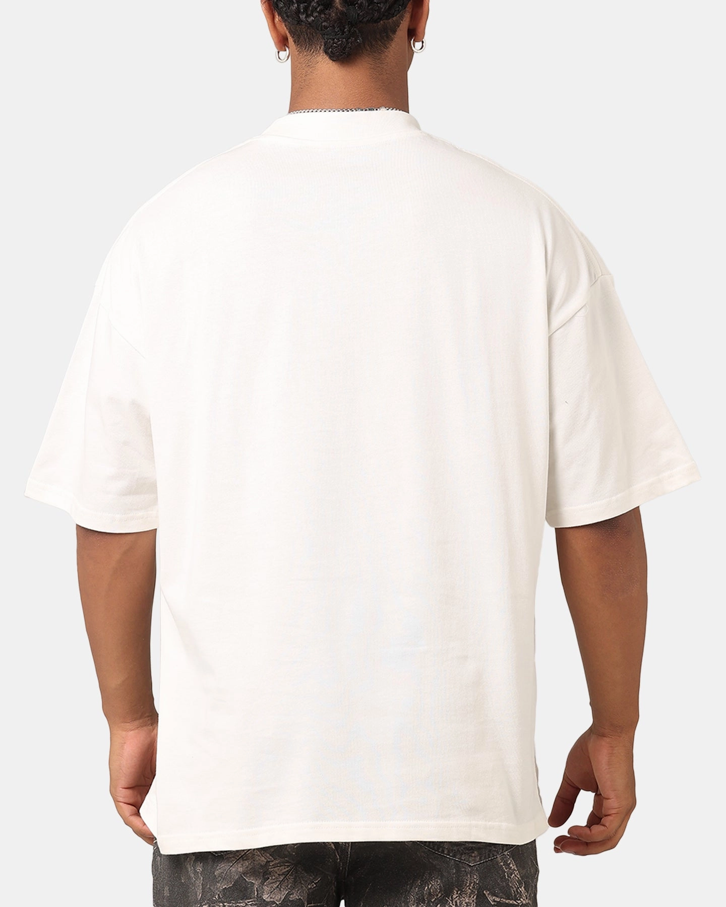 Carre Star Block Mock Neck T-Shirt Off White Casual Wearable