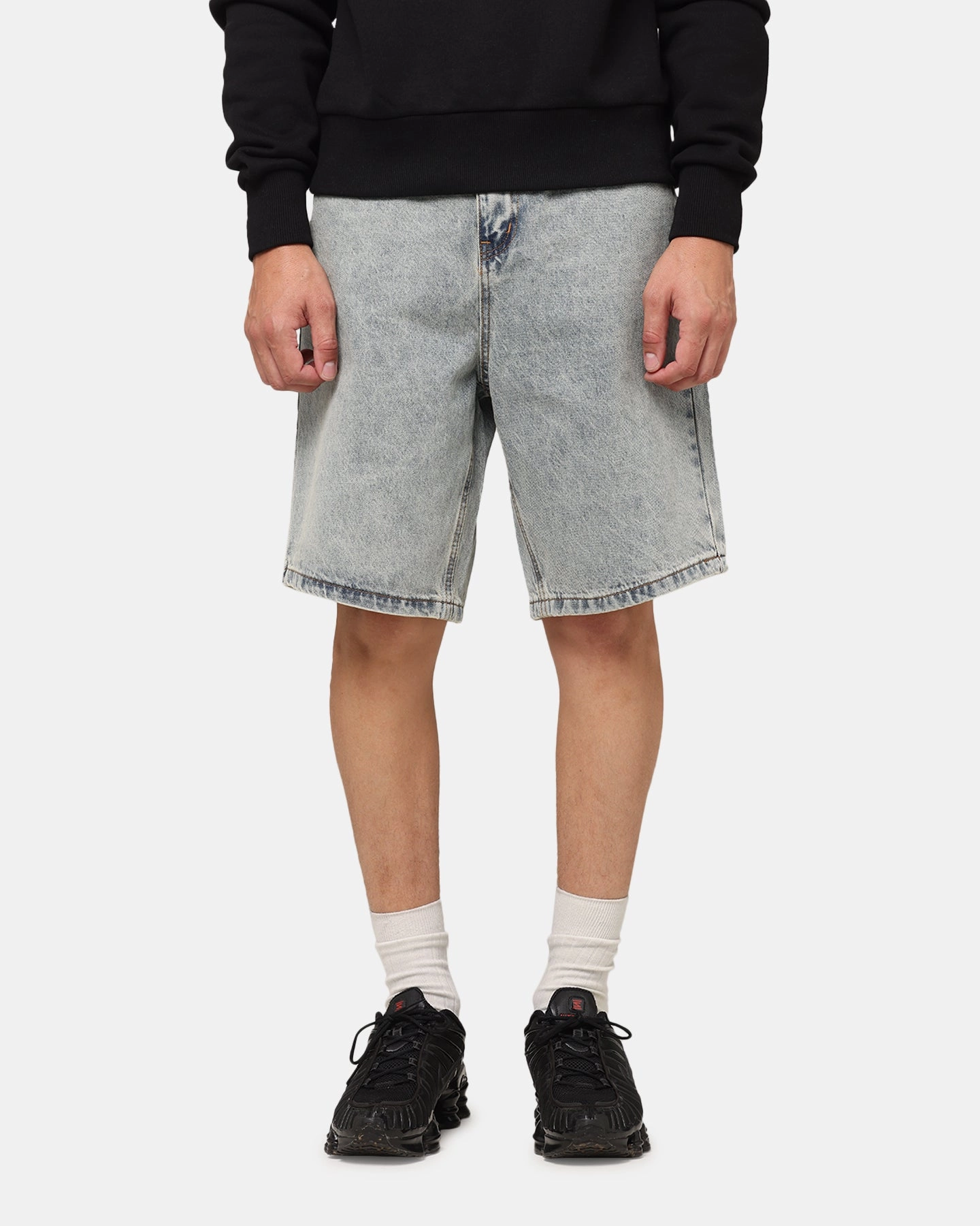 spandex blend Carre Subway Jorts Dirty Blue