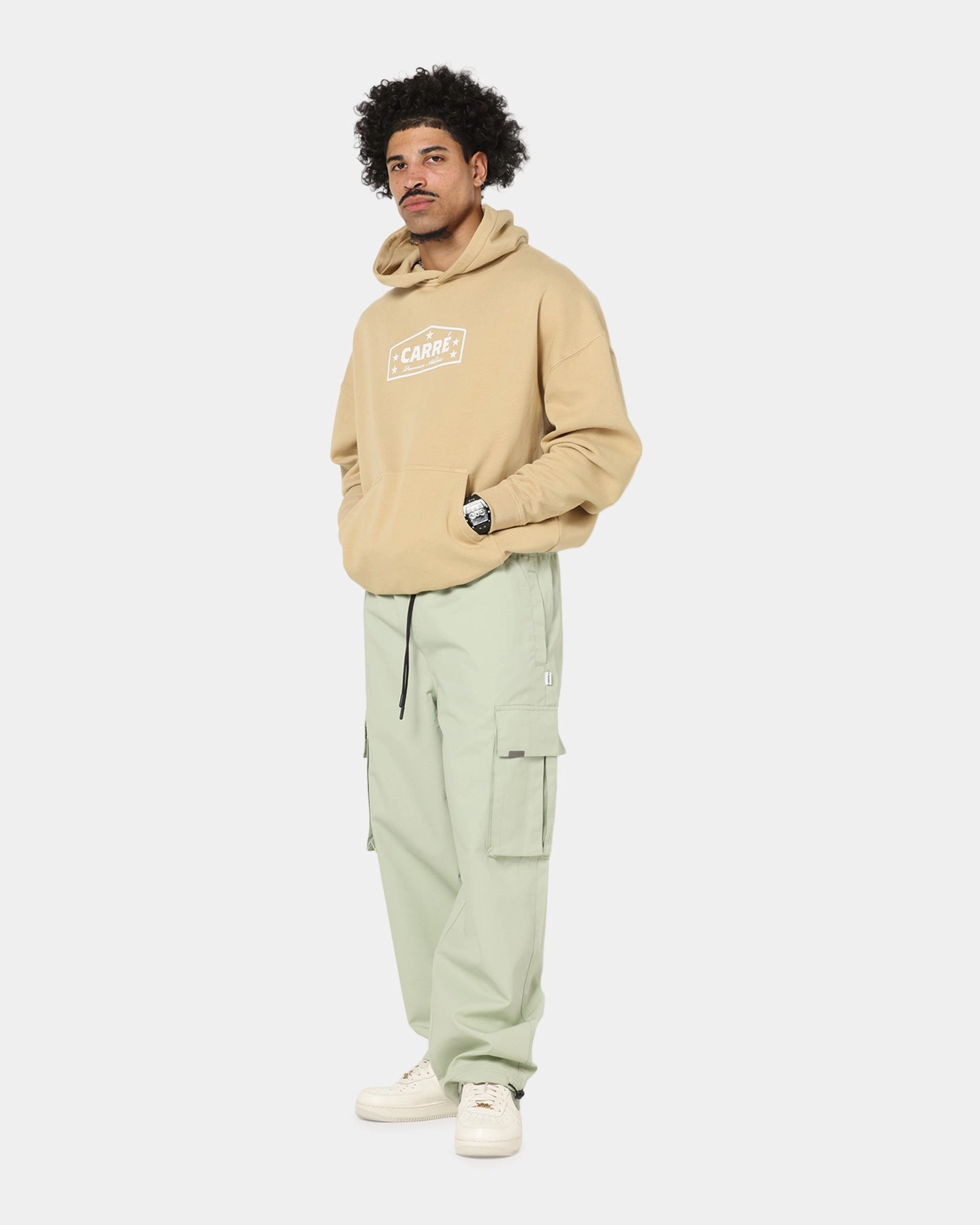 Carre Superior Cargo Joggers Sage Hygienic Coating HiddenPockets