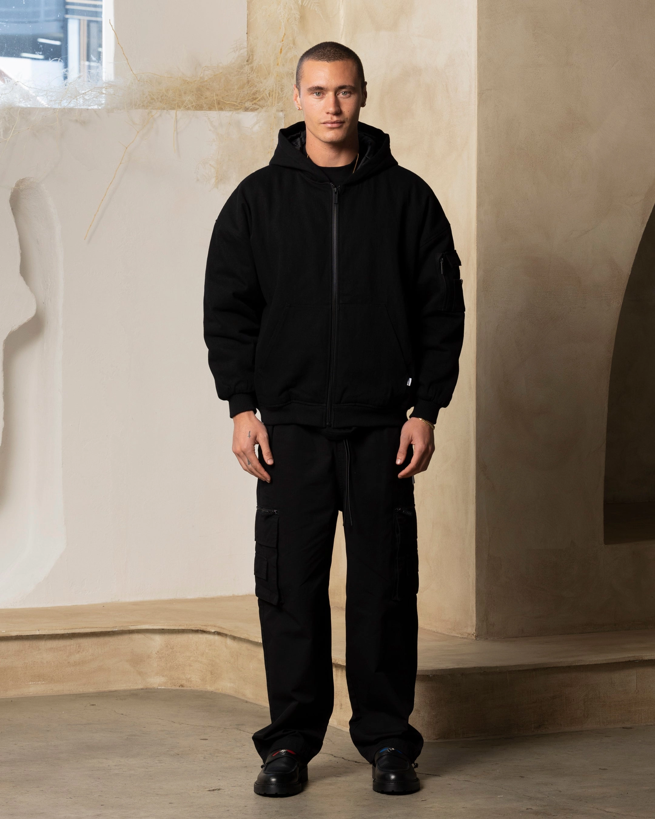 Carre Tactic Cargo Joggers Black Laser Cut Perforations Tailored Silhouette