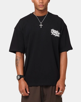 Casual Statement Limited Edition Carre Tagged Drop Shoulder T-Shirt Black