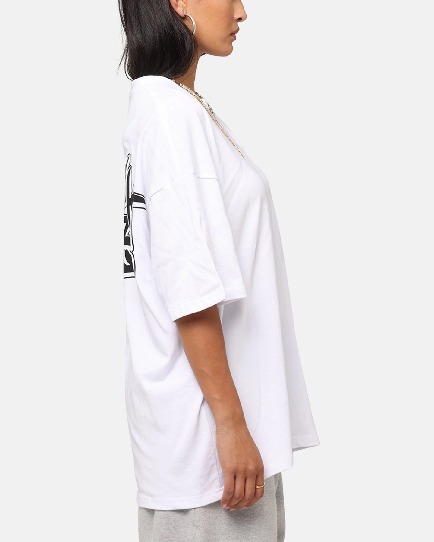 Carre Tagged Drop Shoulder T-Shirt White Outdoor Trend
