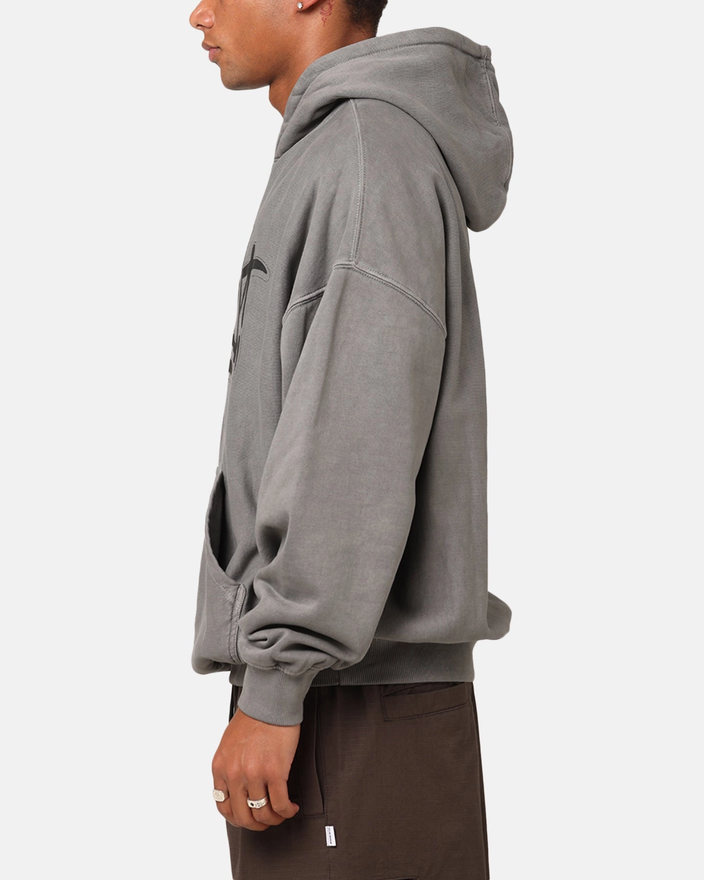Pilates Carre Tagged Hoodie Washed Charcoal