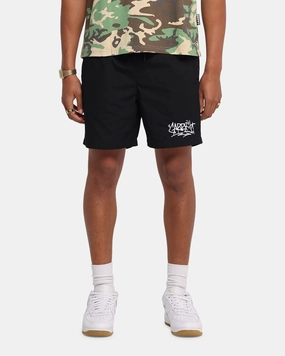 Bootcut style Carre Tagline Beach Shorts Black