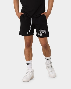 Sweat Wicking Lining Printed Pattern Carre Team Paris Sweat Shorts Black