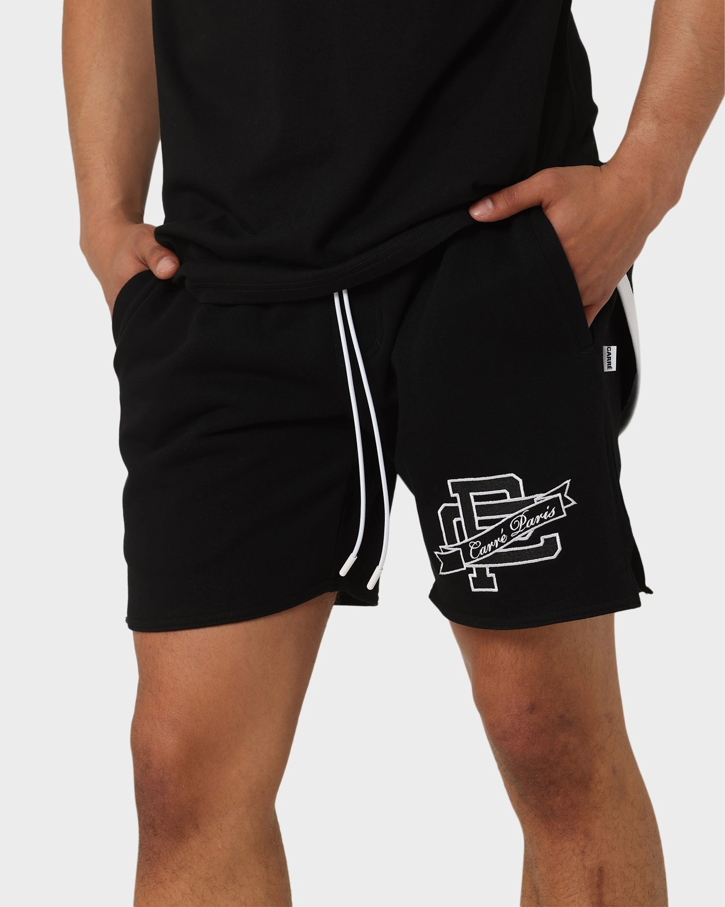 Carre Team Paris Sweat Shorts Black club wear Multi Panel Cut