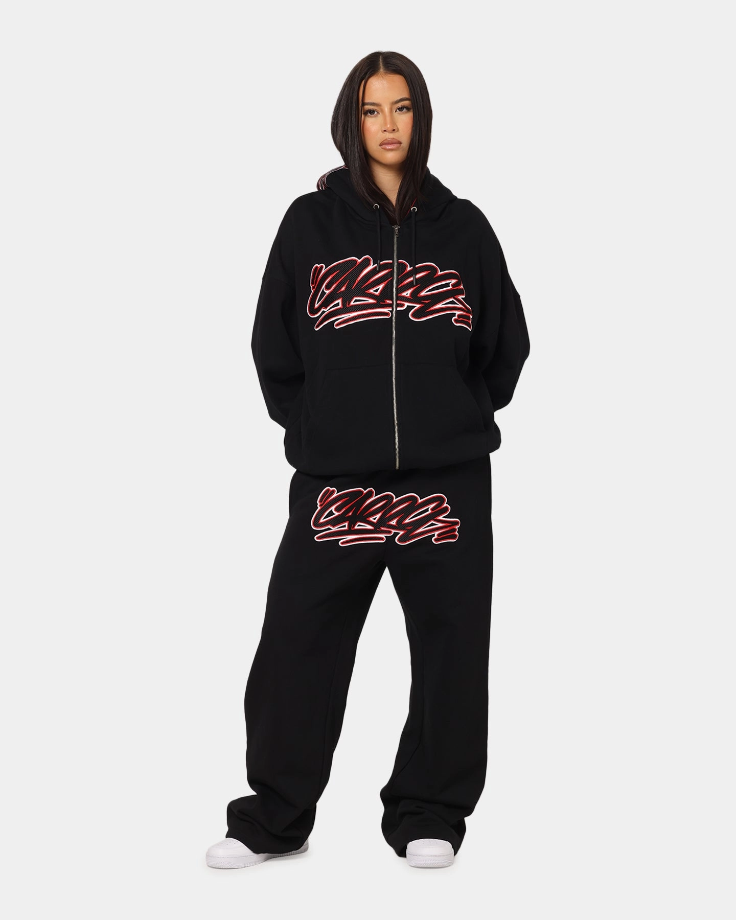 Sports use Carre Terrace Zip Hoodie Black
