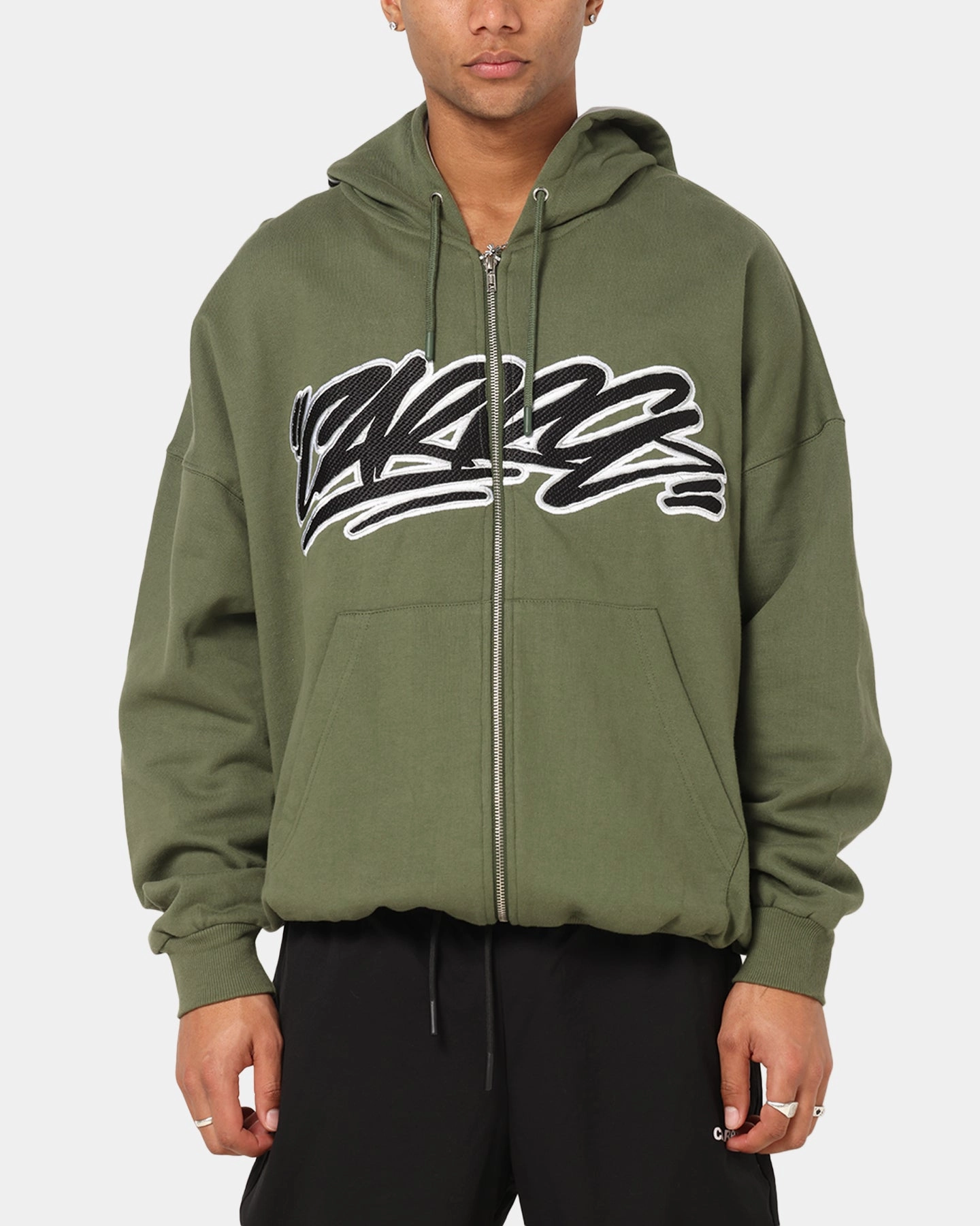 Carre Terrace Zip Hoodie Olive Ergonomic Shape Flex Cuff