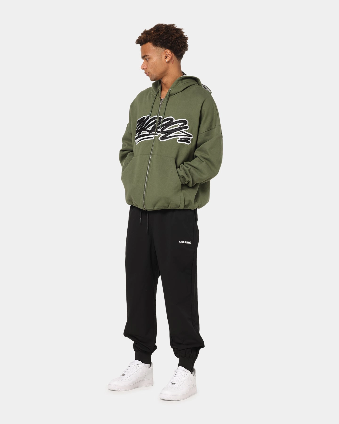 Air Fresh Carre Terrace Zip Hoodie Olive