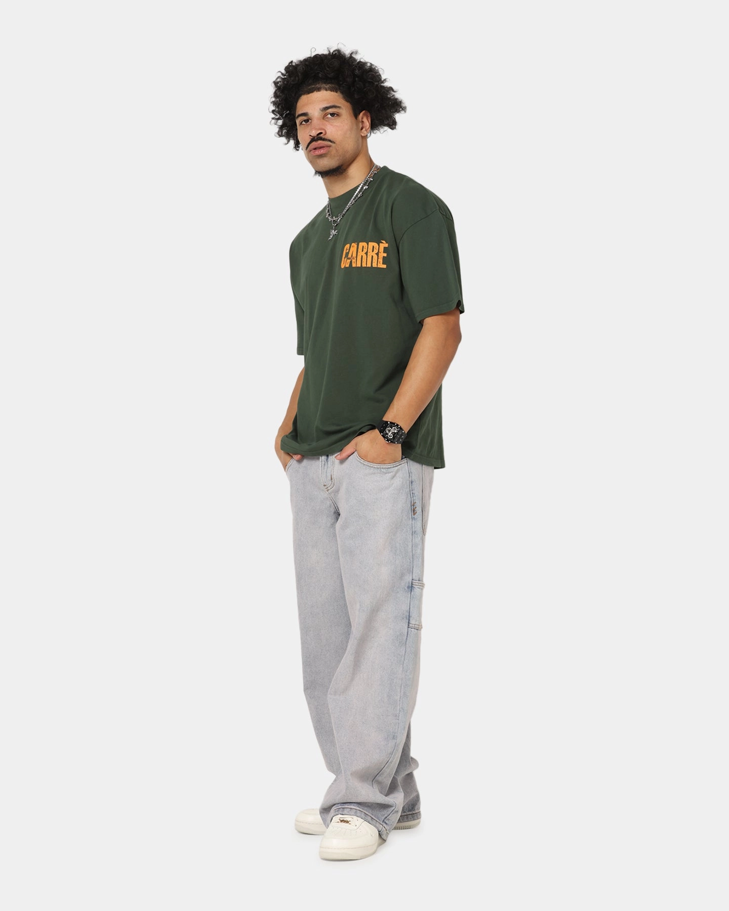 Feminine Appeal Carre Trenches T-Shirt Pine Green