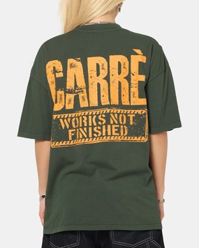 Heathered Texture Garment Dyed Technique Carre Trenches T-Shirt Pine Green