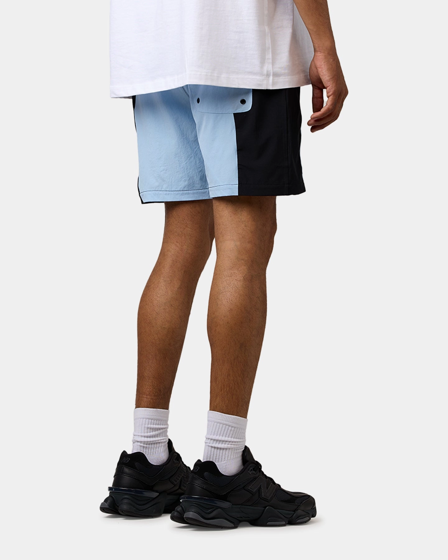 Tight Fit Carre Two Tone Shorts Black/Light Blue
