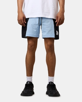 Carre Two Tone Shorts Black/Light Blue Anti Slip Waistband Hidden Storage Compartment