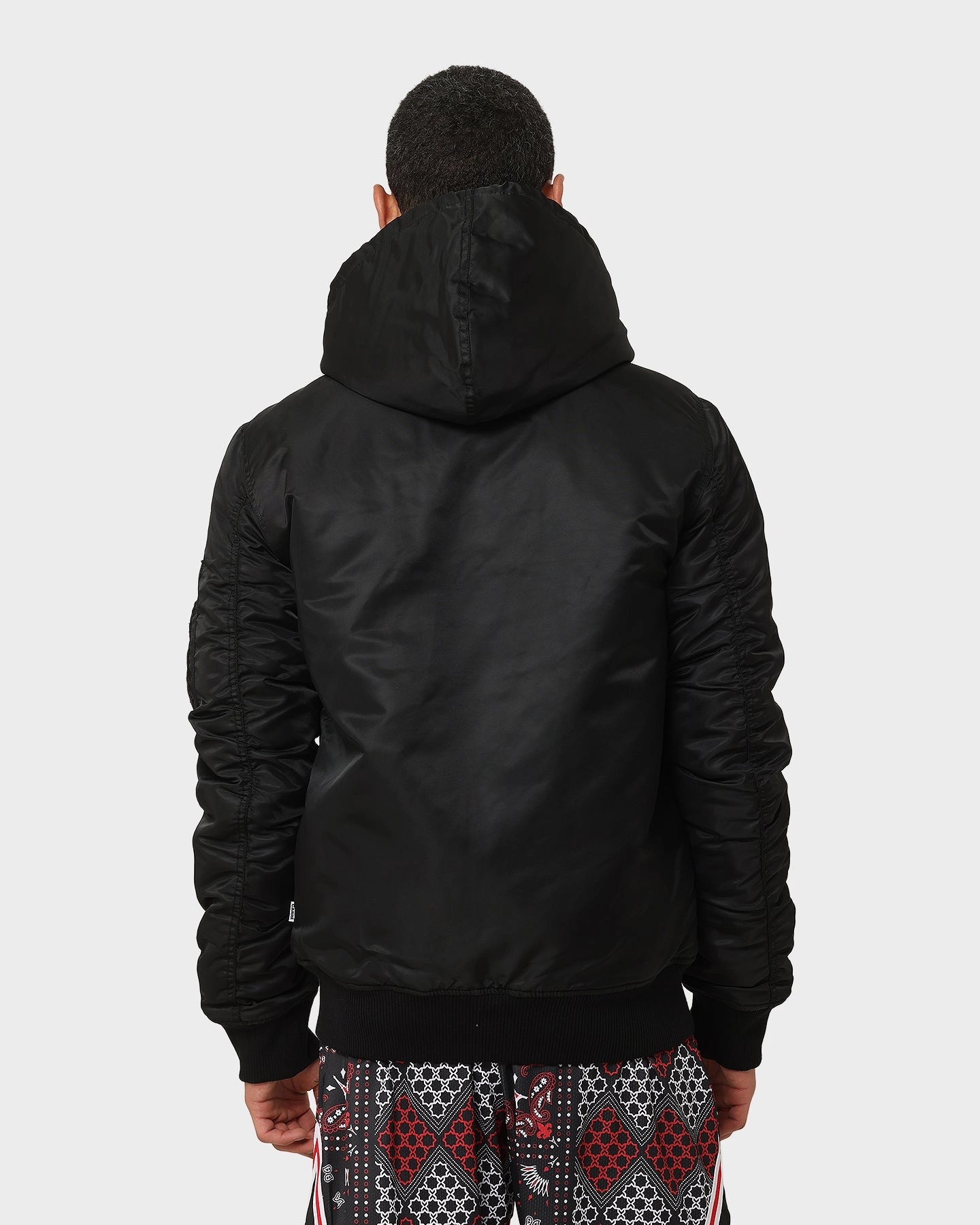 half-zip Carre Ultilitaire Hooded Bomber Jacket Black
