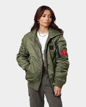 release Everyday Use Carre Ultilitaire Hooded Bomber Jacket Khaki Green