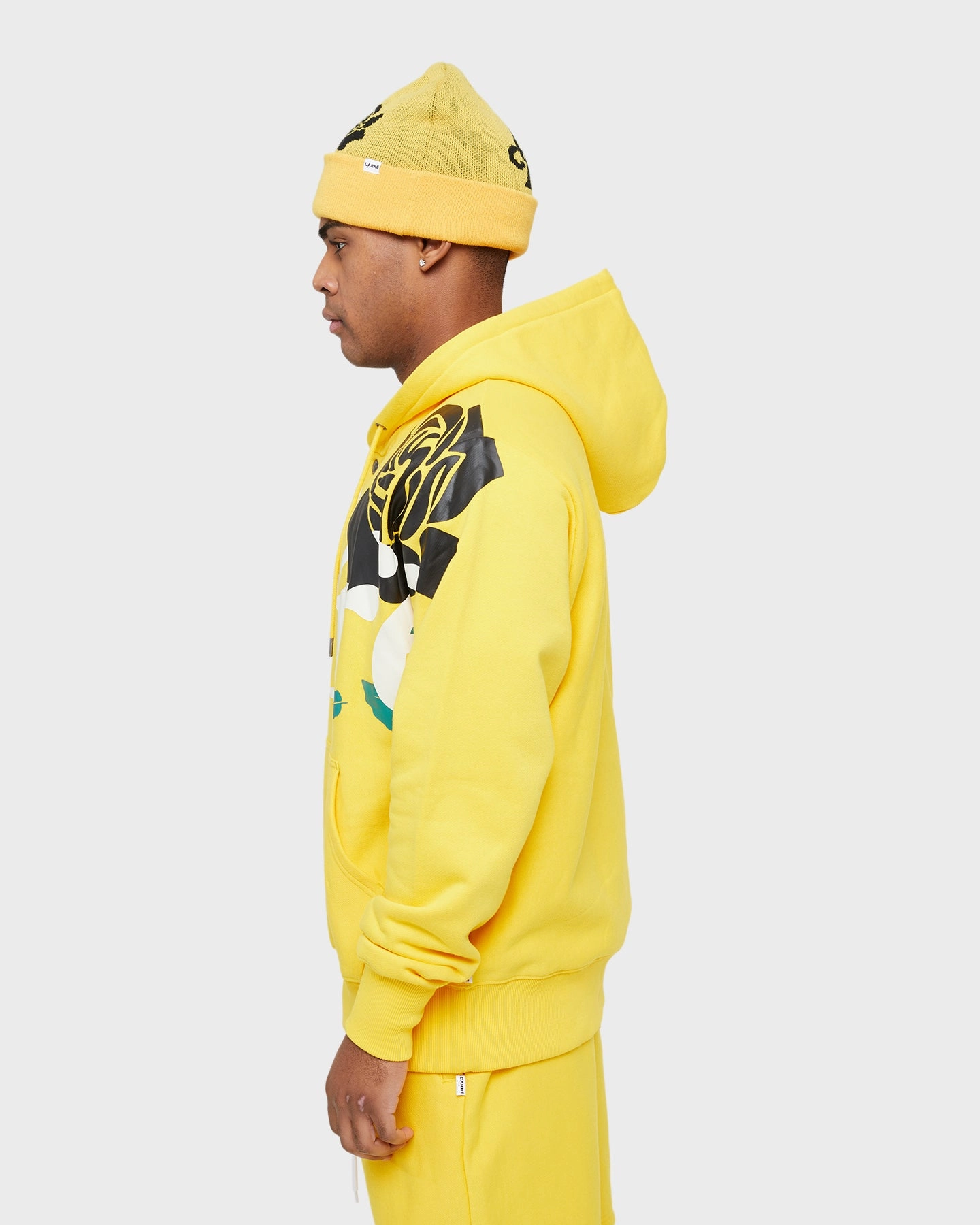 Carre Volle Rose Button Up Hoodie Yellow Insulated Comfort