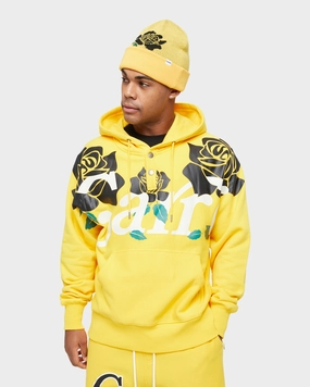 Urban Detail Water Resistant Material Carre Volle Rose Button Up Hoodie Yellow