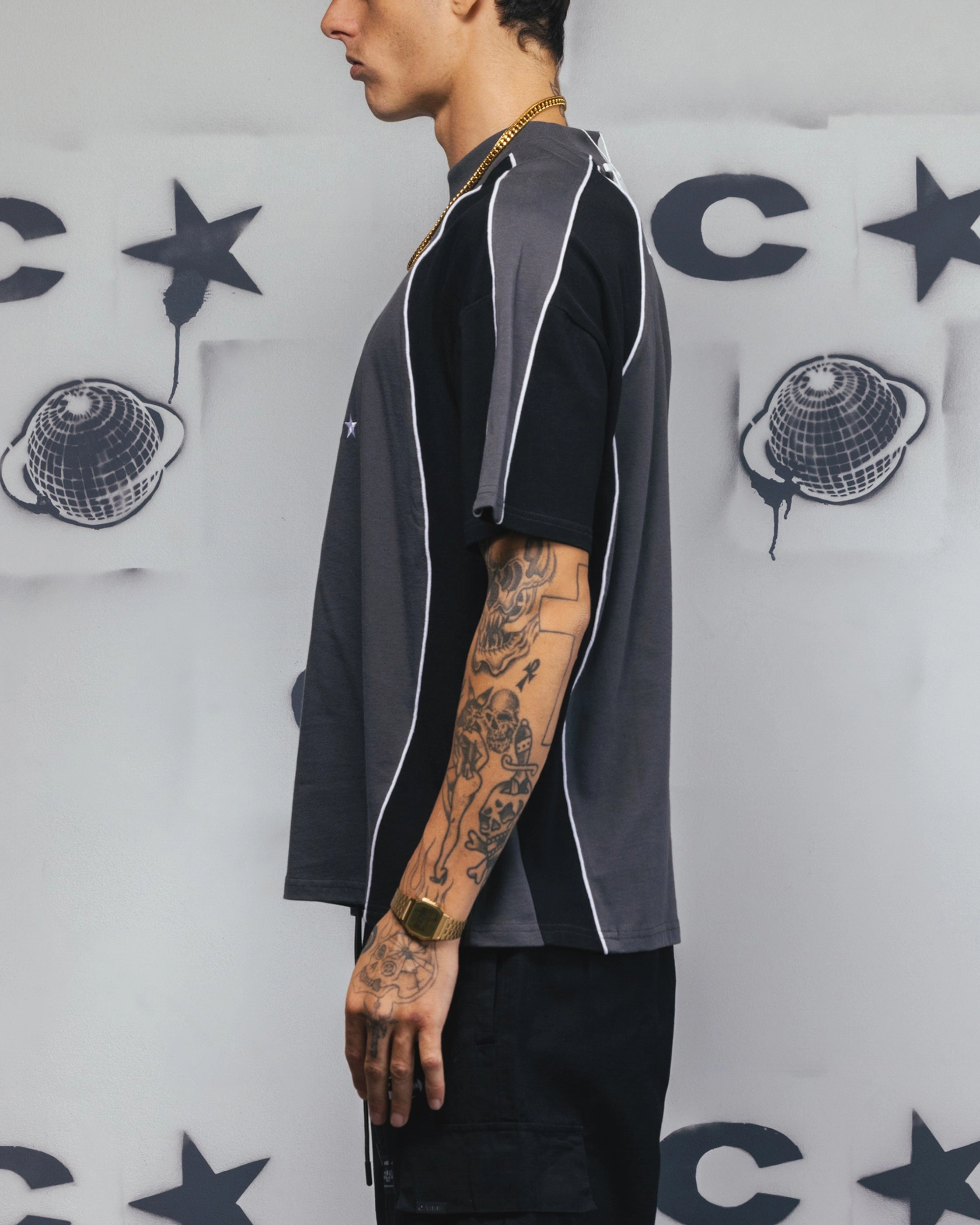 Carre Vortex Panelled T-Shirt Grey/Black Airflow Ventilation Design