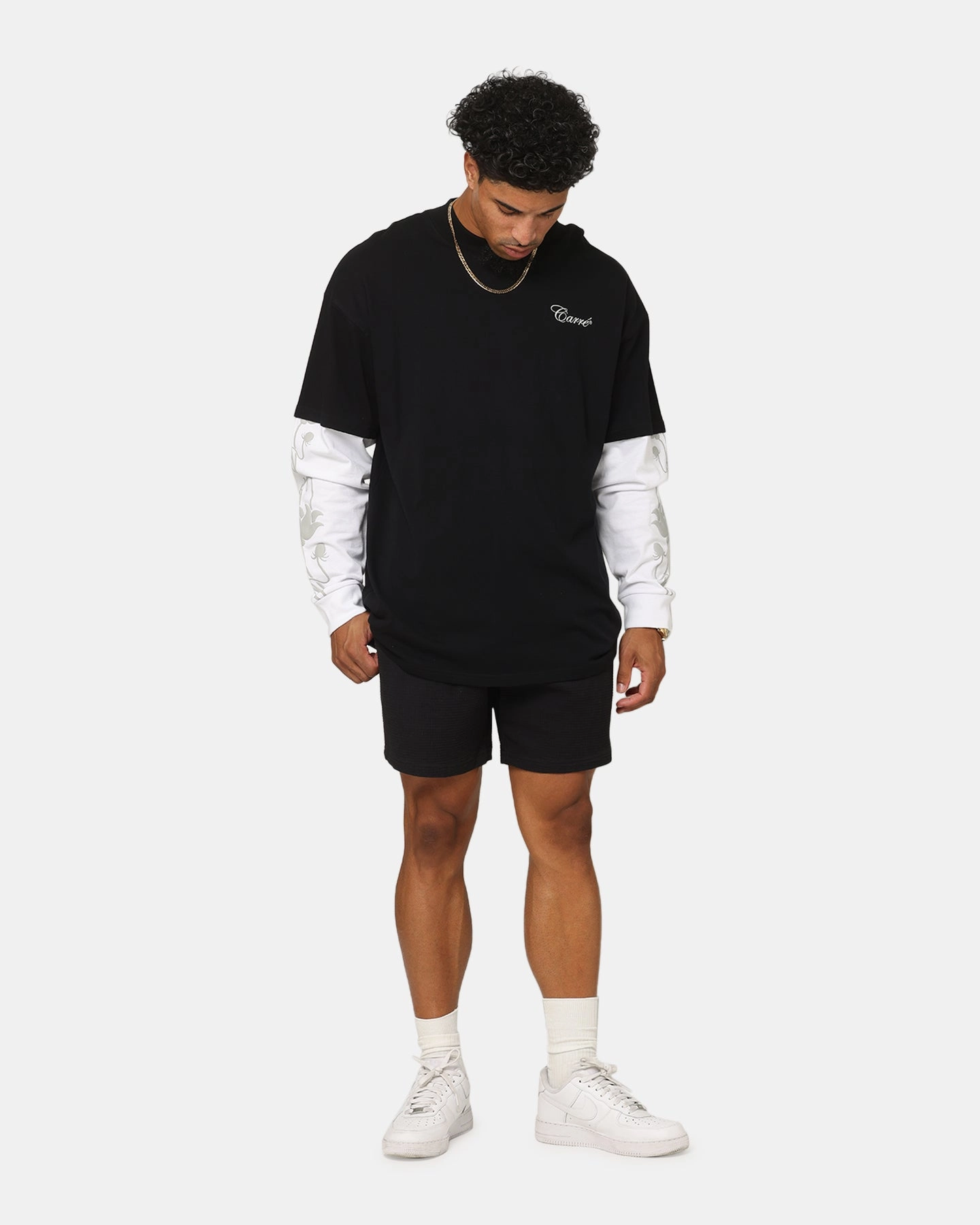 Polyester shorts Carre Waffle Shorts Black