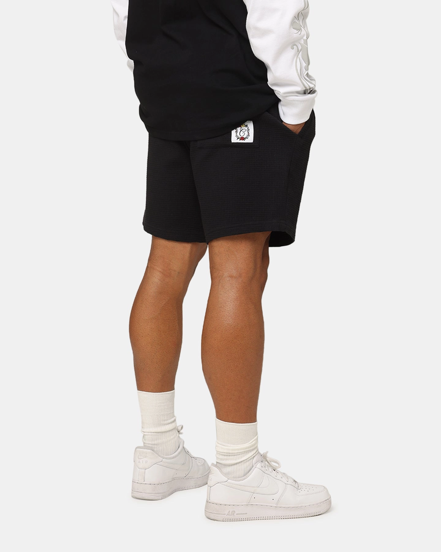 Carre Waffle Shorts Black suit jacket