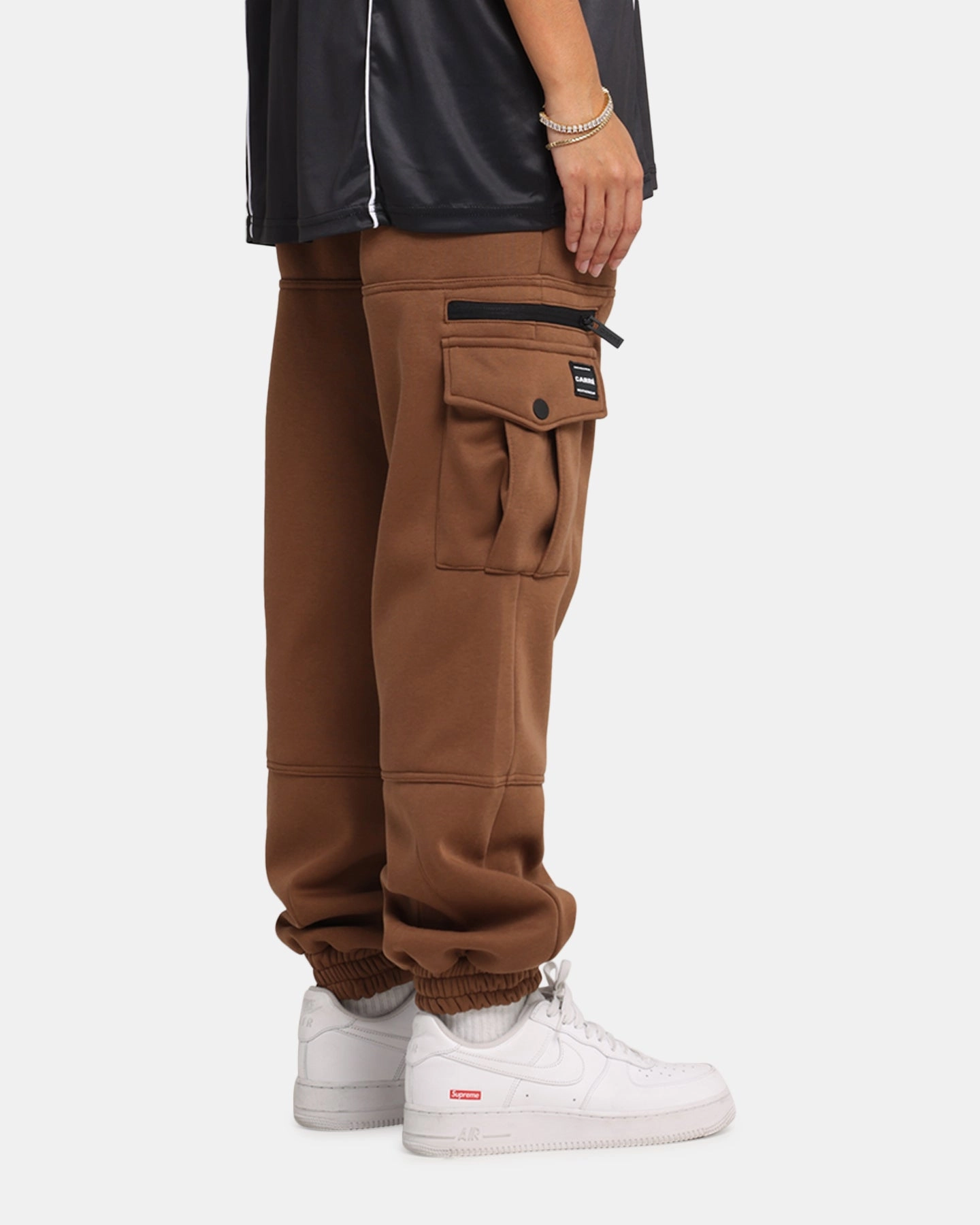 Carre Weathergear Trackpants Washed Brown Slim Stretch
