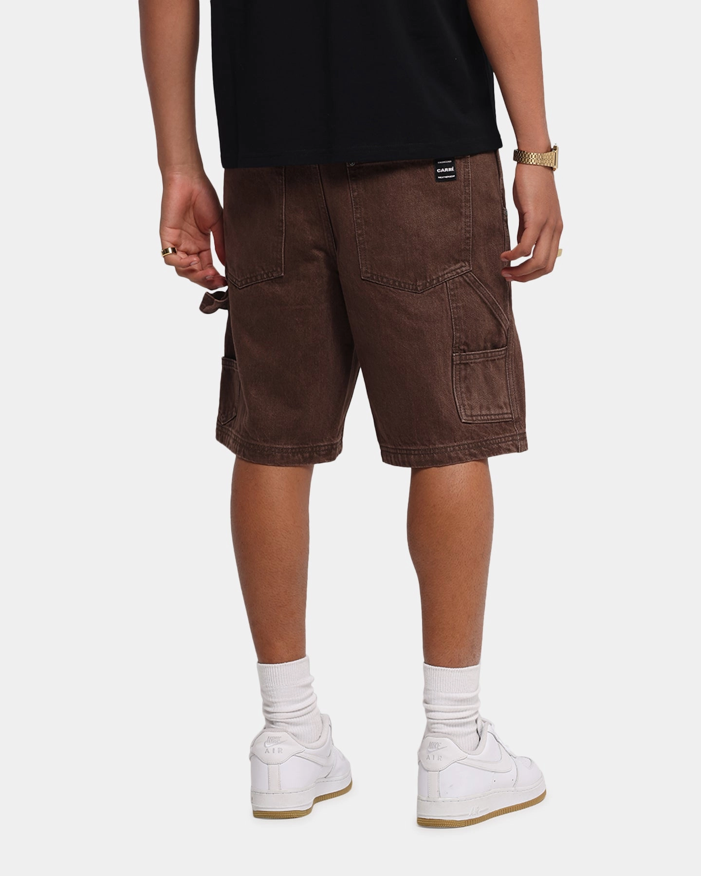 Carre Weatherwear Carpenter Jorts Dark Brown Linen shorts