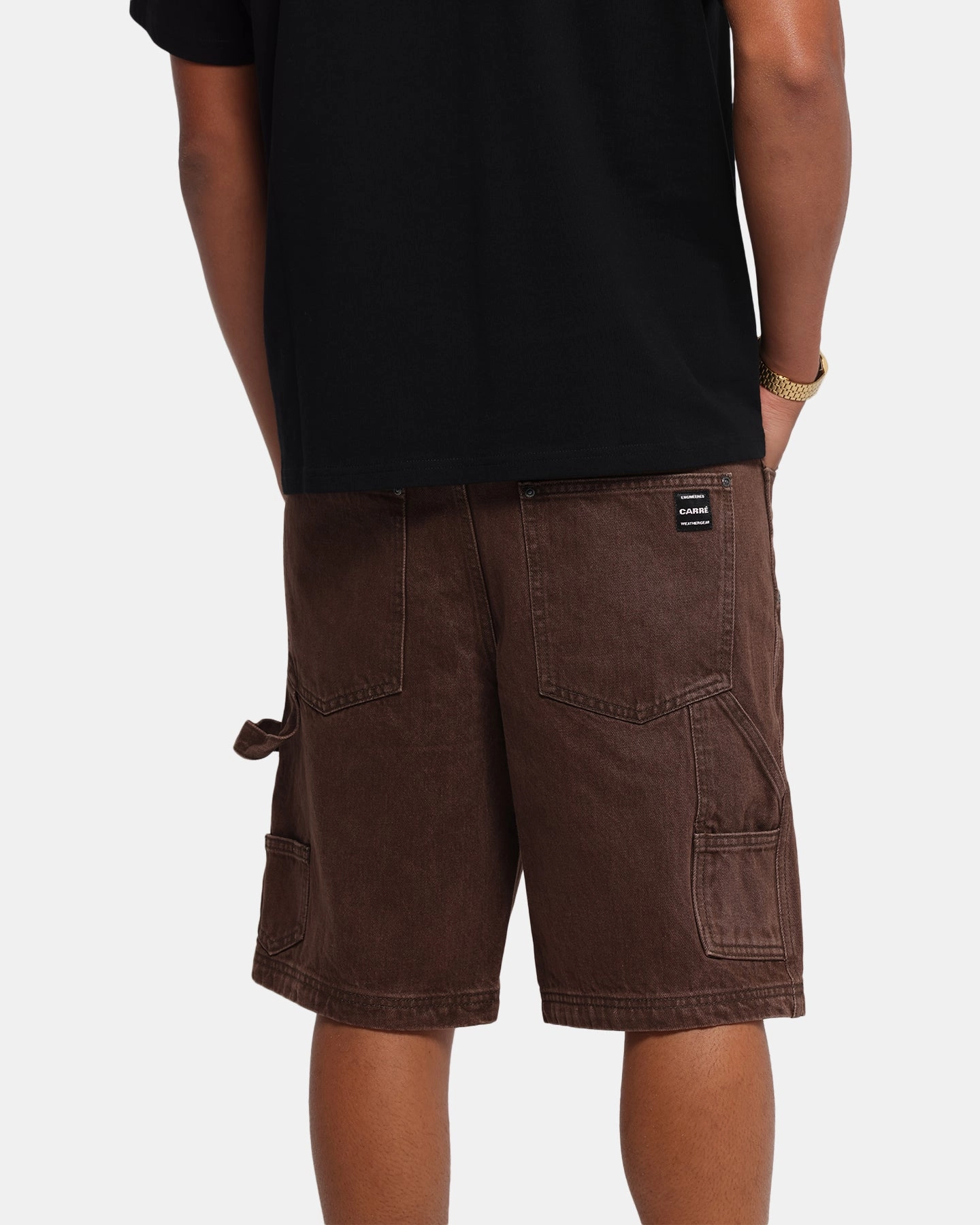 Stain-Resistant Sporty Style Carre Weatherwear Carpenter Jorts Dark Brown