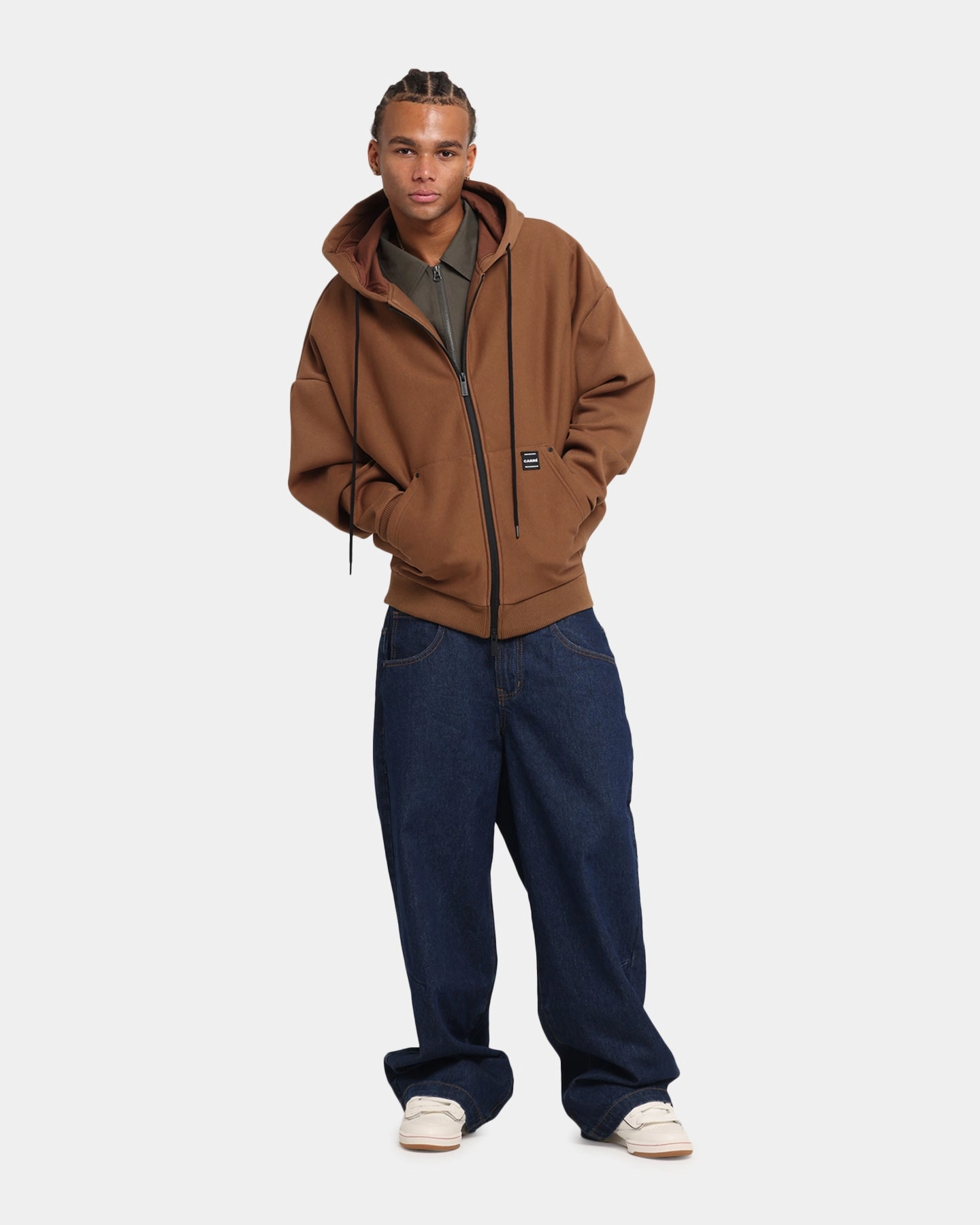 Carre Weatherwear Hoodie Brown Adjustable Drawstrings