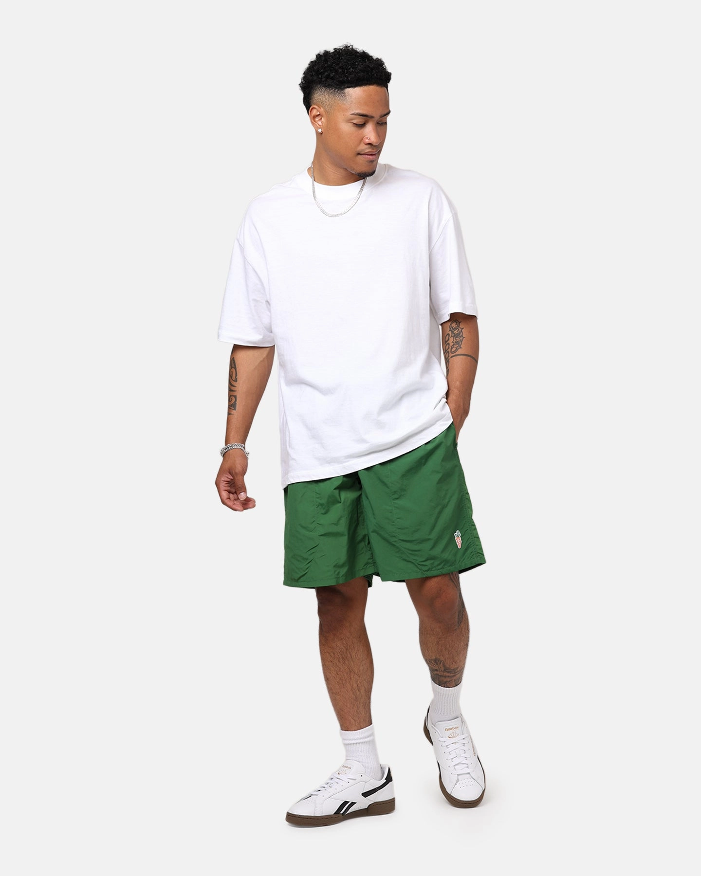Carrots By Anwar Stem Nylon Shorts Forest rayon fabric