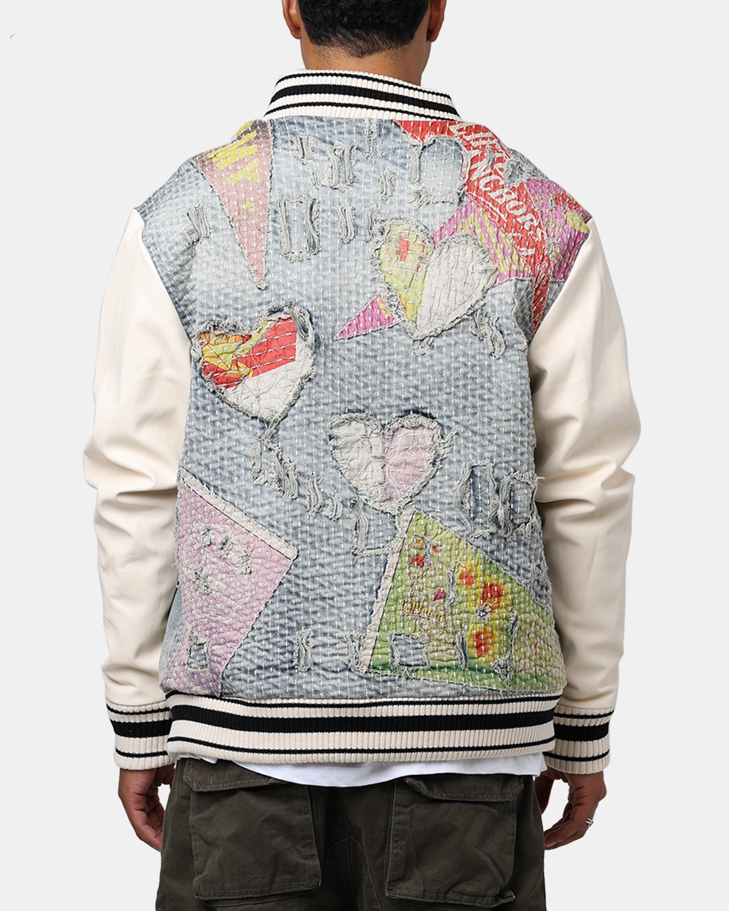 Game Day Show Lifted Anchors "Martina" Boro Denim Varsity Jacket Denim/Cream