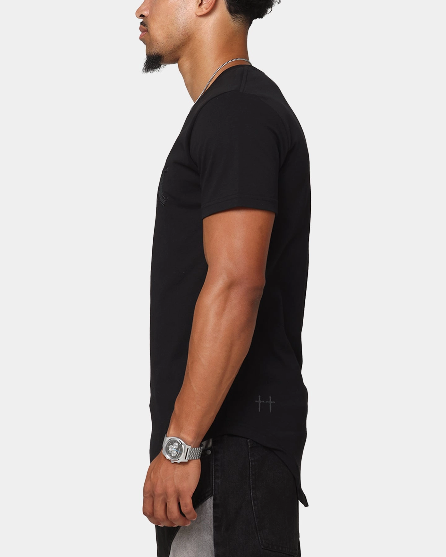 Saint Morta Cambronne Xweave El Duplo T-Shirt Black/Black SlimFitDesign Simple and Chic