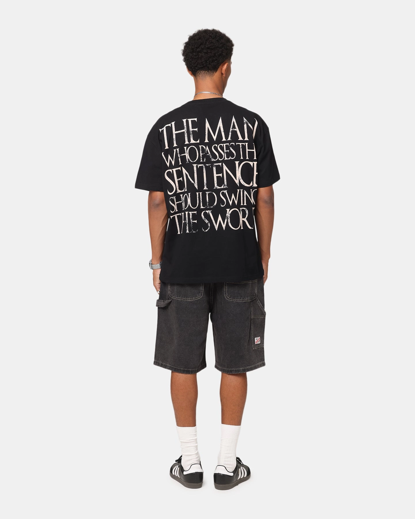 Casual and cool Summer Style Goat Crew X Game Of Thrones Ned Stark Vintage T-Shirt Black Acidwash