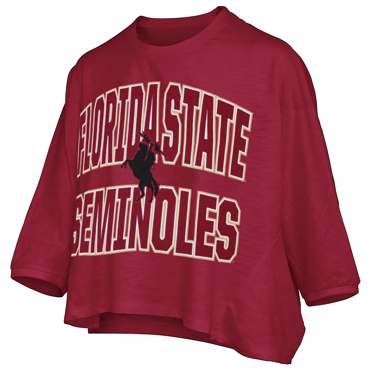 Seasonal Comfort polo neck Pressbox Women's Florida State Seminoles Unconquered Silhouette Dolman Sleeve Slub Top - Garnet