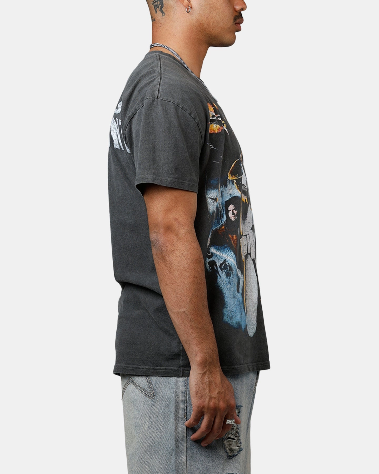 American Thrift Star Wars Battlefront 2 Heavyweight T-Shirt Black Wash Sustainable Dye Process Classic Outfit Style