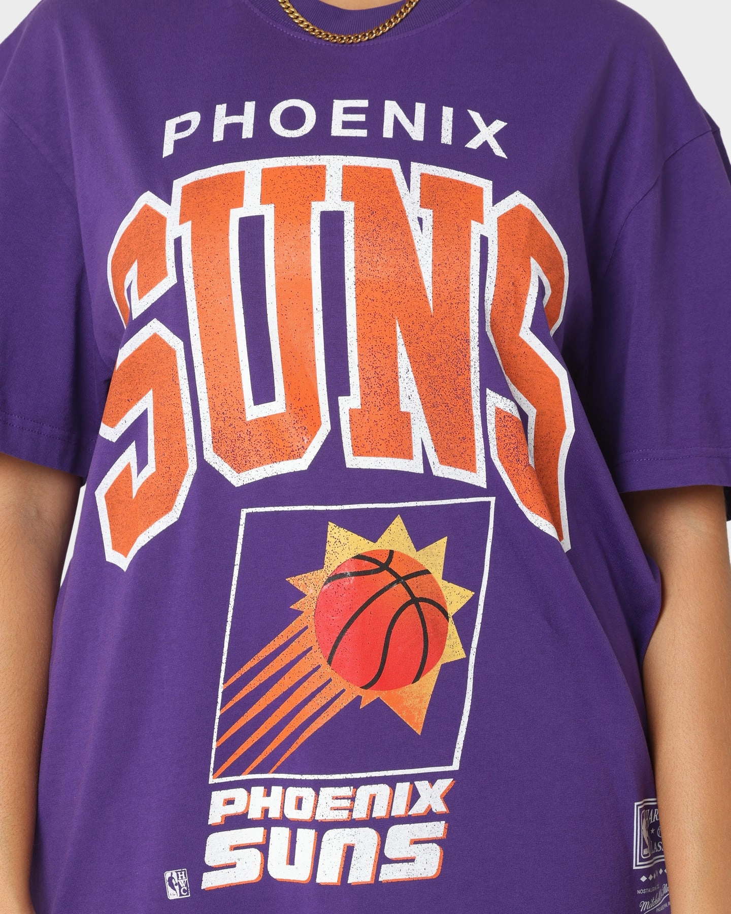 Outdoor Fashion Indoor clothing Mitchell & Ness Phoenix Suns XL Arch Vintage T-Shirt Faded Purple