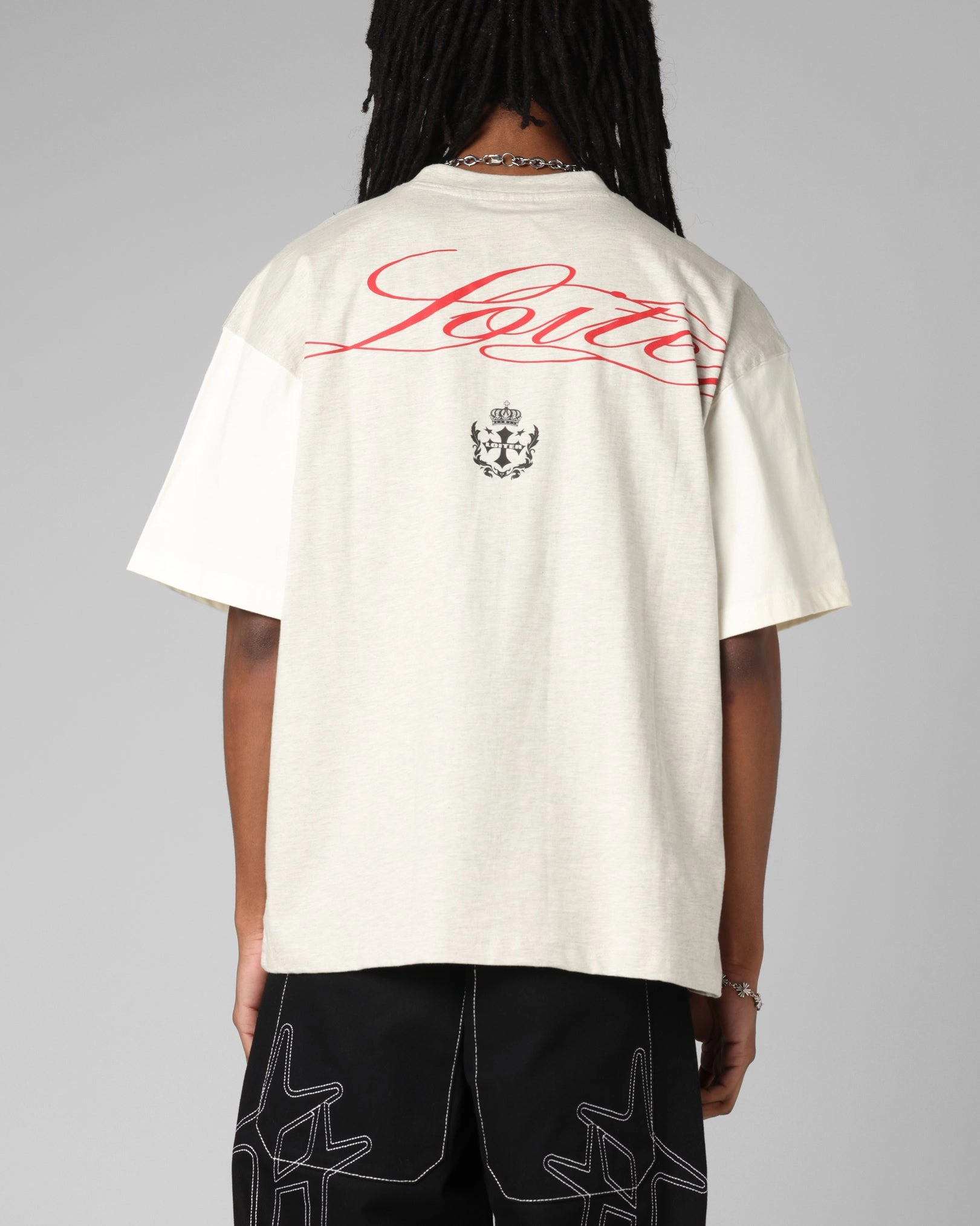Loiter Drop Out Vintage T-Shirt Grey/White Weekend Comfort Wear