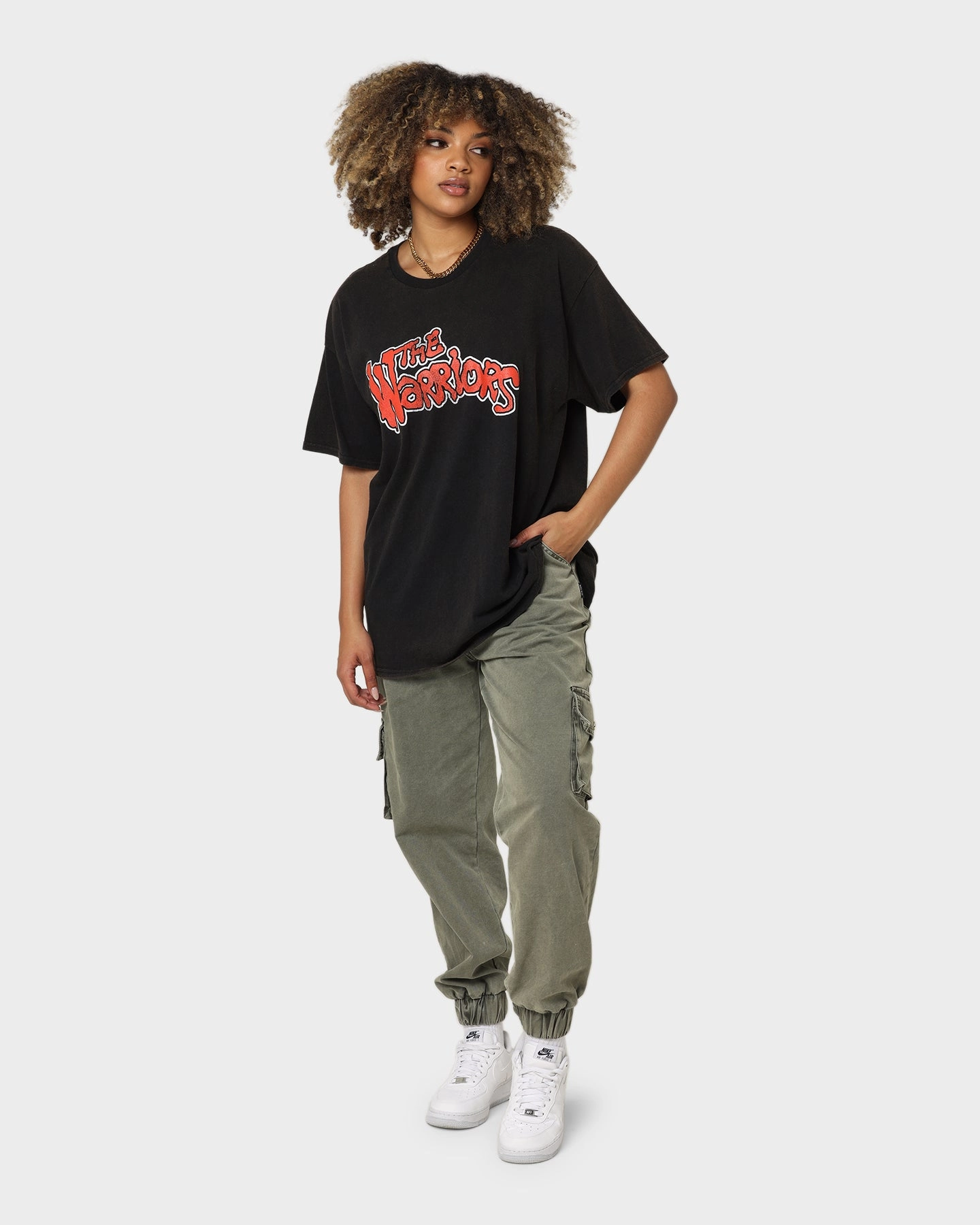 Pocket Design Sun Protection American Thrift X The Warriors Gangs Vintage T-Shirt Black Wash