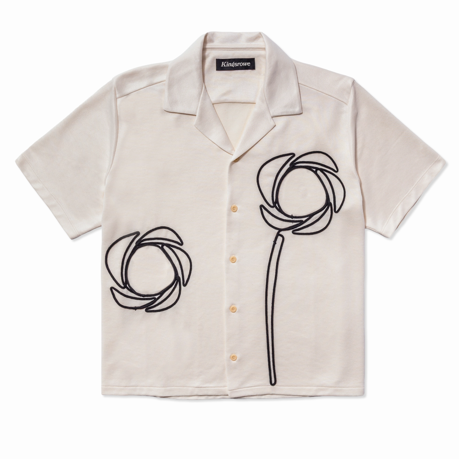 Kingsrowe Auricula S/S Button-Up 'Cream' Casual Friday Zip Front