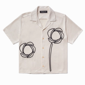 Kingsrowe Auricula S/S Button-Up 'Cream' Casual Friday Zip Front