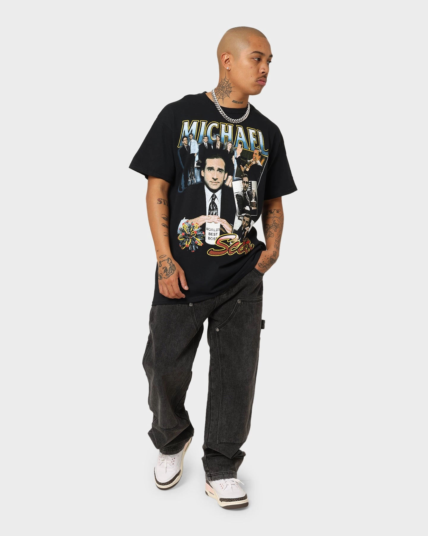 American Thrift X The Office Michael Scott Vintage T-Shirt Black Breathable Essentials