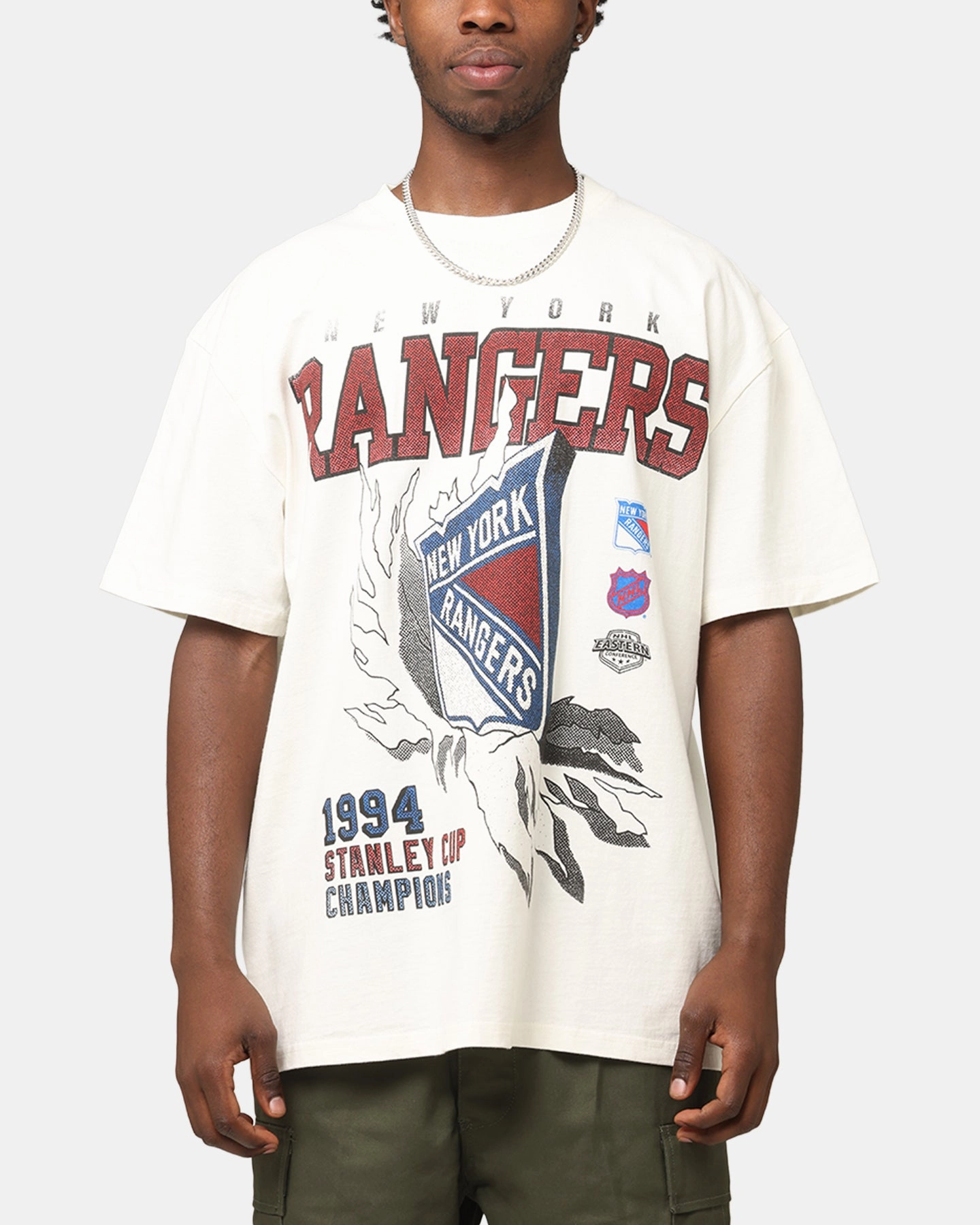 Casual Elegance Chic Vibes Culture Kings New York Rangers Heavy T-Shirt Off White