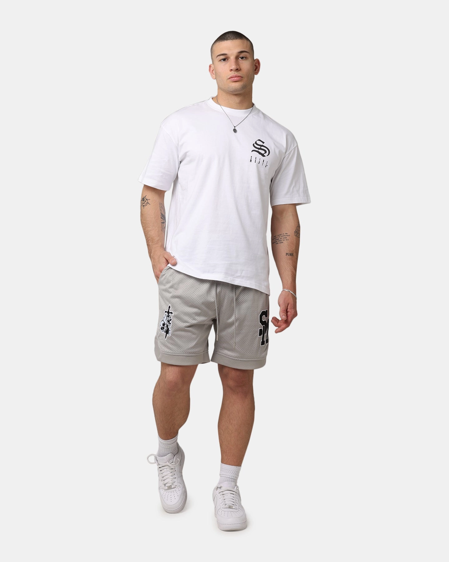 Flexible Cut Saint Morta La Rambla Basketball Shorts Light Grey
