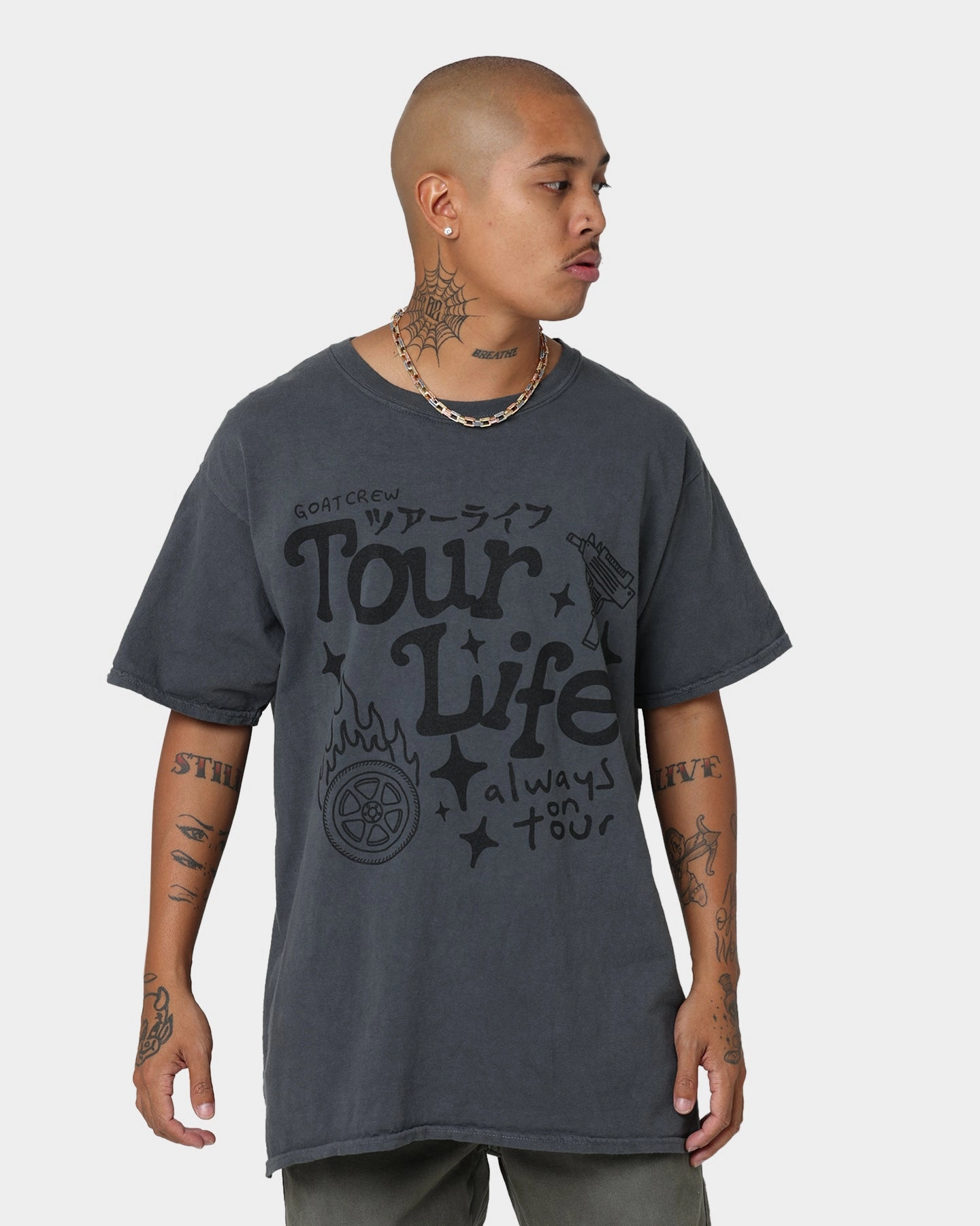 Goat Crew Tourlife T-Shirt Off Black Chill Comfort FunctionalPockets