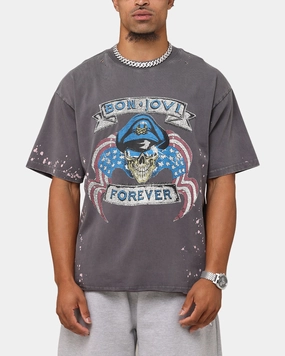 comfortable top Sporty Comfort Bon Jovi Forever T-Shirt Washed Black