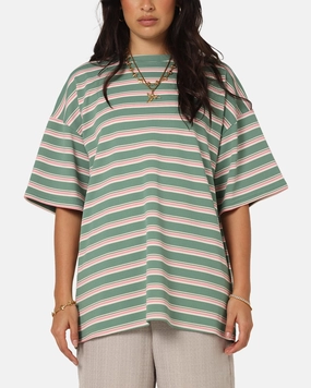 Stylish Outfit XXIII Standard Stripe T-Shirt Green/Pink