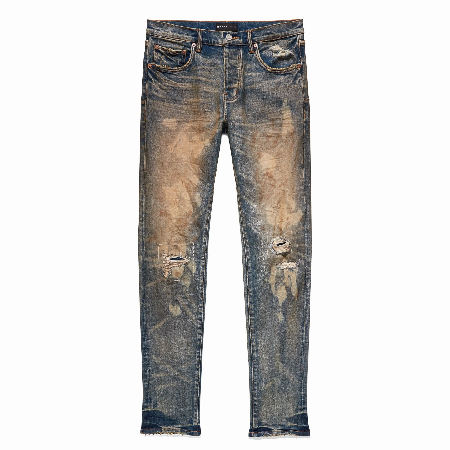 Layer Ready Purple Brand P001 Low Rise Skinny Jeans 'Bleached Dirty Indigo'