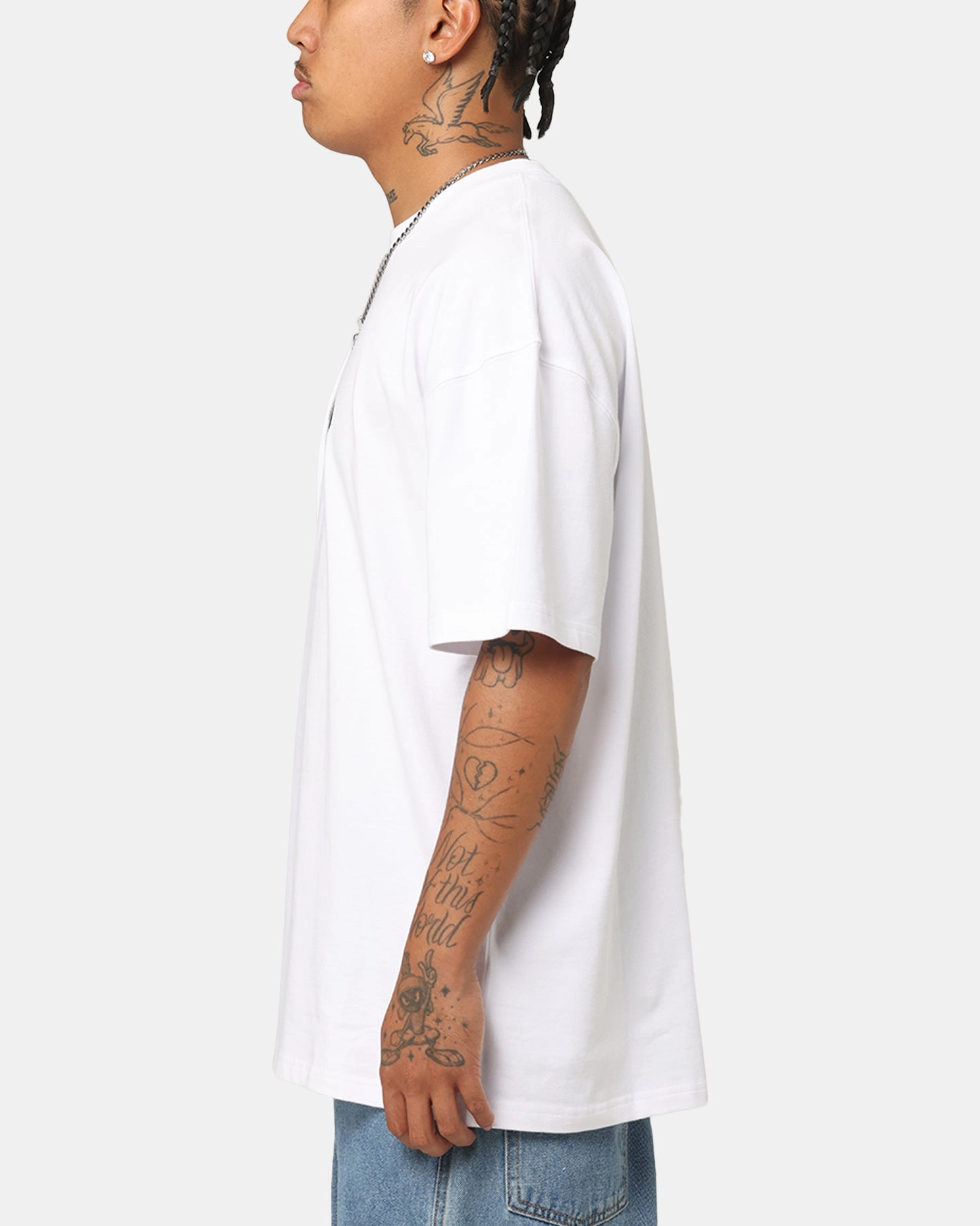 Elevn Clothing Co Worldwide Studios T-Shirt White Breathable Mesh Panels Sporty Top